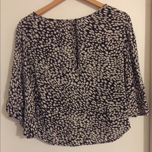 Black and white print blouse dress shirt - Picture 4 of 6